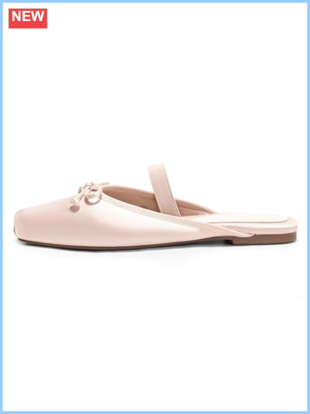 Womens Ballet Flats Mules Bow Square Toe Slip On Satin Dress Shoes